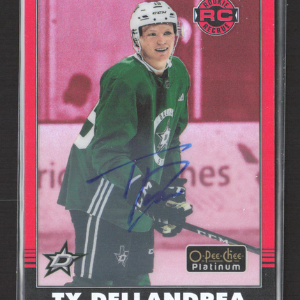 2021 O-Pee-Chee Platinum Ty Dellandrea #R-80 Red Rainbow Auto RC