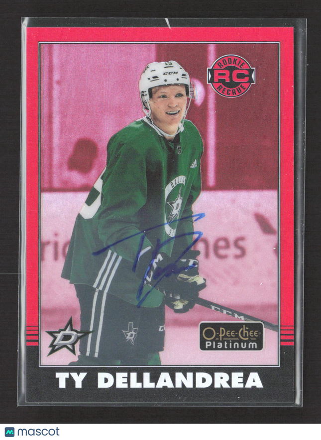 2021 O-Pee-Chee Platinum Ty Dellandrea #R-80 Red Rainbow Auto RC