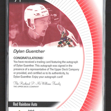 2024 Upper Deck Allure Dylan Guenther #71 Red Rainbow Auto