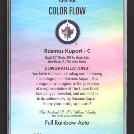 2024 Upper Deck Allure Color Flow Rasmus Kupari #CFA-RK Full Rainbow Auto