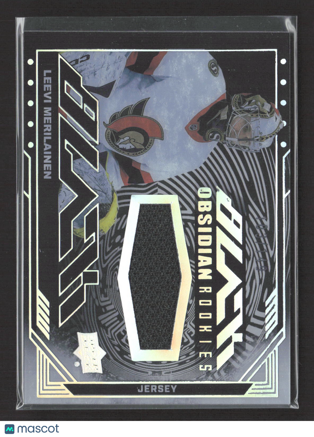 2024 Upper Deck SPx Black Obsidian Rookies Leevi Merilainen #ORJ-LM Jersey