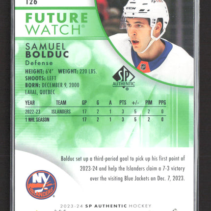 2024 Upper Deck SP Authentic Future Watch Limited Samuel Bolduc #126 083/199