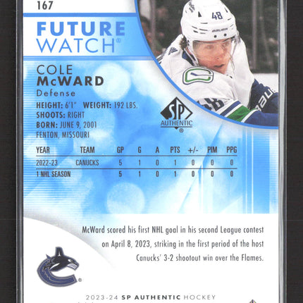 2024 Upper Deck SP Authentic Future Watch Cole McWard #167 Limited 145/399