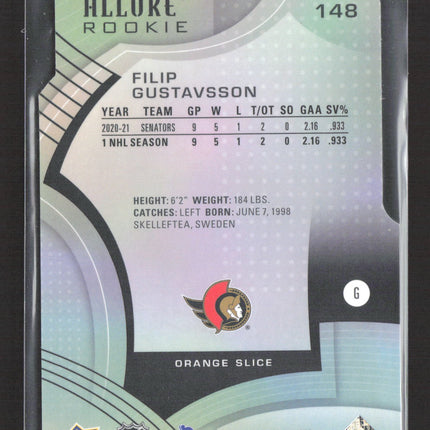 2022 Upper Deck Allure Filip Gustavsson #148 Orange Slice