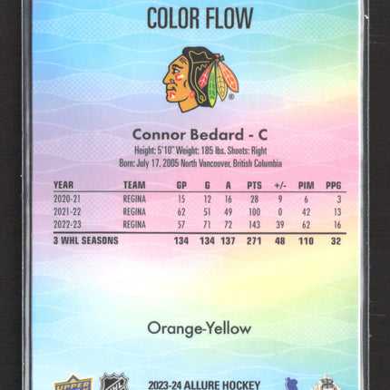 2024 Upper Deck Allure Color Flow Connor Bedard #CF-16 Orange-Yellow