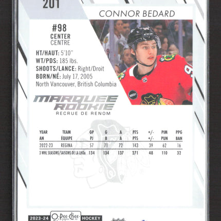 2024 O-Pee-Chee Platinum Connor Bedard #201 Marquee Rc