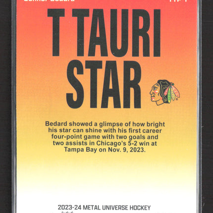 2024 SkyBox Metal Universe T Tauri Star Connor Bedard #TTP-1
