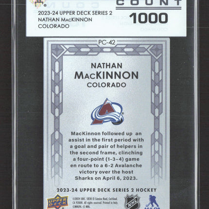 2024 Upper Deck Series 2 Population Count Nathan MacKinnon #PC-42 1000