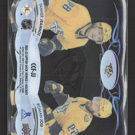 2022 Upper Deck Series 1 Clear Cut Foundation Tanner Jeannot Roman Josi #CCF-JJ
