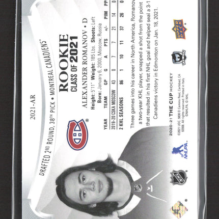 2021 Upper Deck The Cup Rookie Class Alexander Romanov #2021-AR 3 / 249