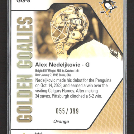 2024 Upper Deck Allure Golden Goalies Alex Nedeljkovic #GG-8 Orange 055/399