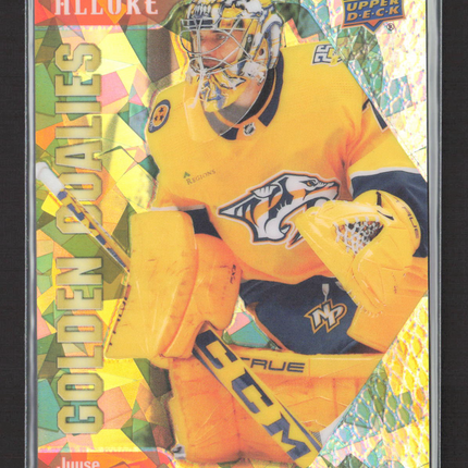 2024 Upper Deck Allure Golden Goalies Juuse Saros #GG-3 Orange 025 / 399