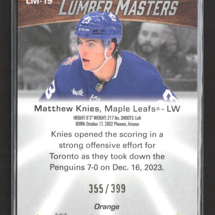 2024 Upper Deck Allure Lumber Masters Matthew Knies #LM-19 Orange 355 / 399