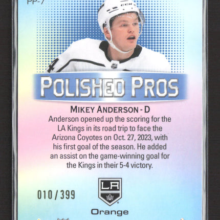 2024 Upper Deck Allure Polished Pros Mikey Anderson #PP-7 Orange 010/399