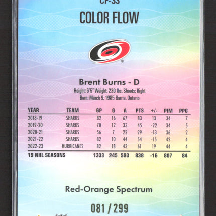 2024 Upper Deck Allure Color Flow Brent Burns #CF-33 Red-Orange Spectrum /299