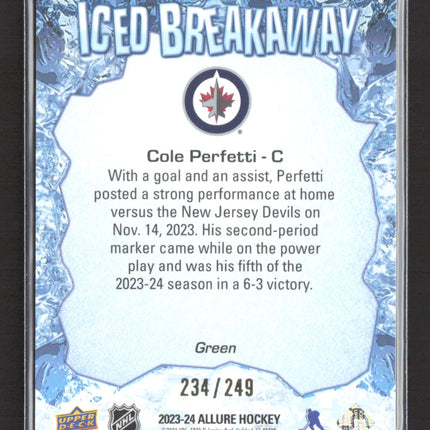 2023 Upper Deck Allure Iced Breakaway Cole Perfetti #IB-25 Green 234/249