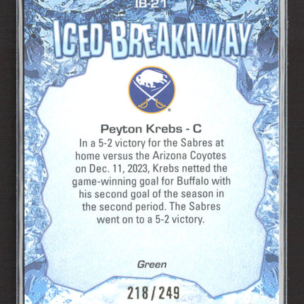 2024 Upper Deck Allure Iced Breakaway Peyton Krebs #IB-21 Green 218/249