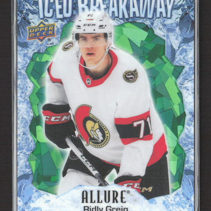 2024 Upper Deck Allure Iced Breakaway Ridly Greig #IB-20 Green 080/249