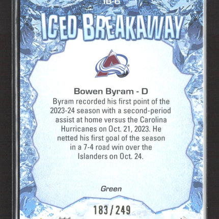 2024 Upper Deck Allure Iced Breakaway Bowen Byram #IB-6 Green 183/249