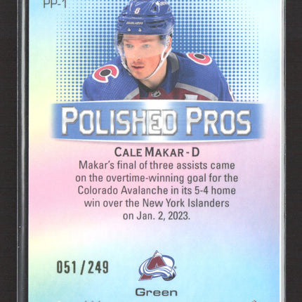 2024 Upper Deck Allure Polished Pros Cale Makar #PP-1 Green 051/249