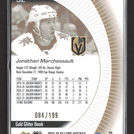 2024 Upper Deck Allure Jonathan Marchessault #92 Gold Glitter Bomb 084/199