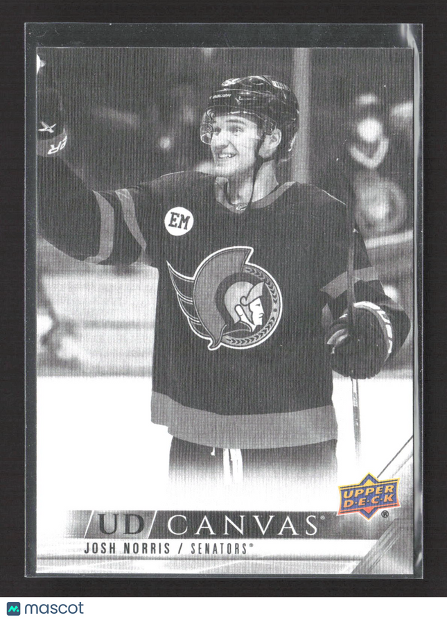 2022 Upper Deck Series 1 UD Canvas Josh Norris #C57 Black & White