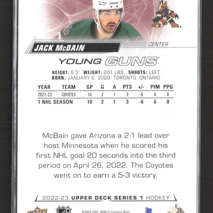 2022 Upper Deck Series 1 Young Guns Jack McBain #230 High Gloss /10