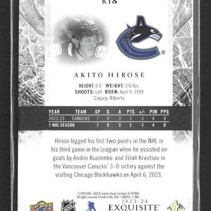 2024 Upper Deck Exquisite Collection Akito Hirose #R18 120/499
