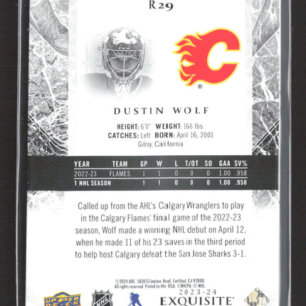 2023 Upper Deck Exquisite Collection Dustin Wolf #R29 355/499