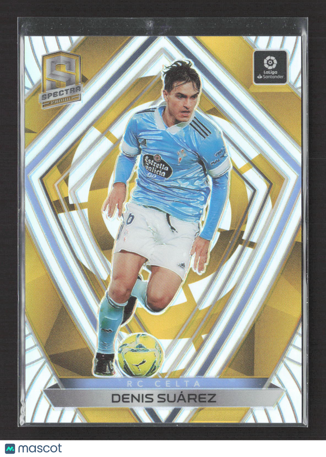 2021 Panini Chronicles Spectra Soccer Denis Suarez #18 Gold Prizm 09/10