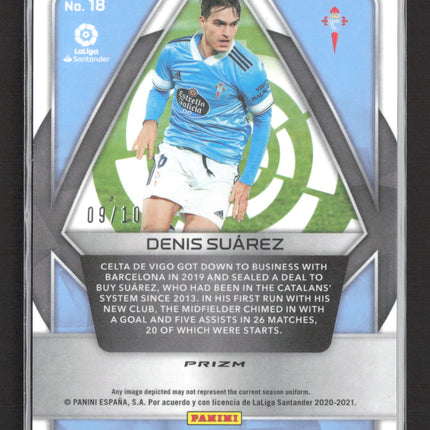 2021 Panini Chronicles Spectra Soccer Denis Suarez #18 Gold Prizm 09/10