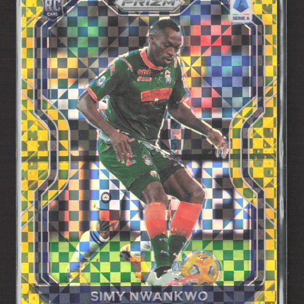 2021 Panini Chronicles Prizm Simy Nwankwo #16 Yellow Checkerboard RC