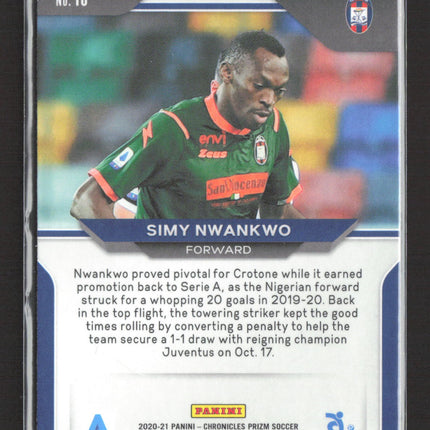 2021 Panini Chronicles Prizm Simy Nwankwo #16 Yellow Checkerboard RC