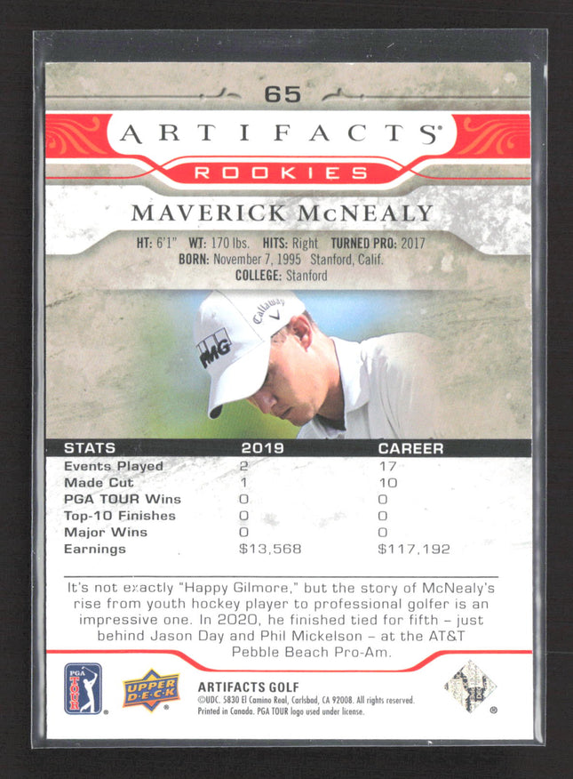 2021 Upper Deck Artifacts Golf Maverick McNealy #65 075/199