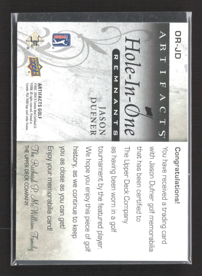 2012 Upper Deck Artifacts Golf Hole-In-One Remnants Jason Dufner #OR-JD Shirt
