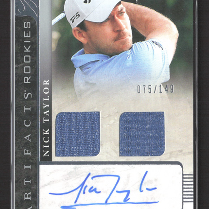 2021 Upper Deck Artifacts Golf Rookies Nick Taylor #AR-NT Auto Swatch /149