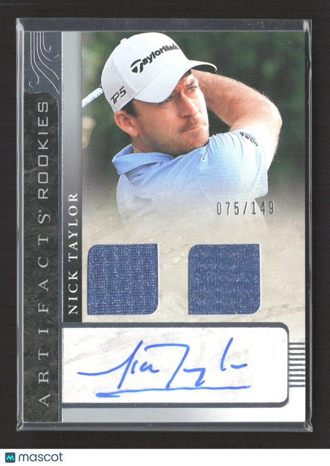 2021 Upper Deck Artifacts Golf Rookies Nick Taylor #AR-NT Auto Swatch /149