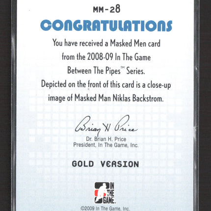 2009 In The Game Between The Pipes Masked Men Niklas Backstrom #MM-28 Gold