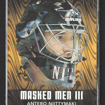 2011 In The Game Between The Pipes Masked Men III Antero Niittymaki #MM-03 Gold