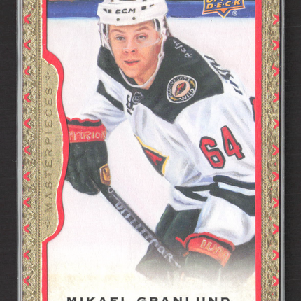 2015 Upper Deck Masterpieces Mikael Granlund #86 Red Framed Cloth 008/100
