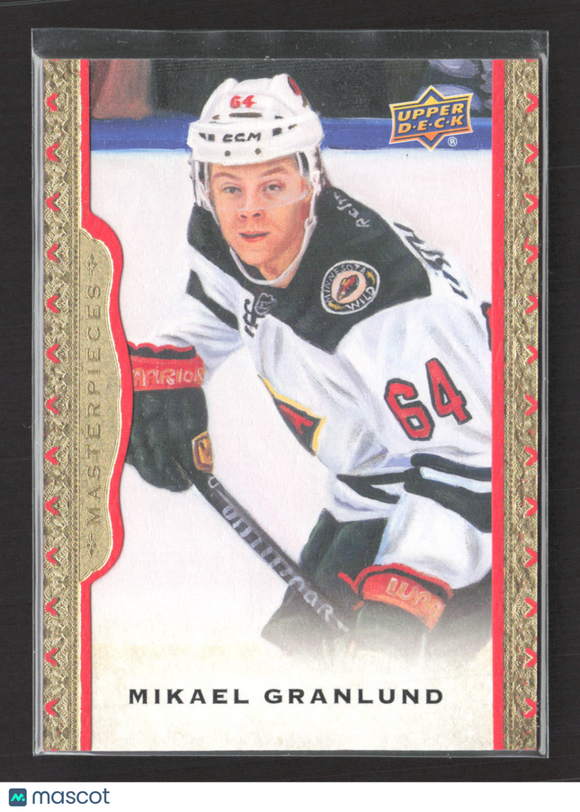 2015 Upper Deck Masterpieces Mikael Granlund #86 Red Framed Cloth 008/100