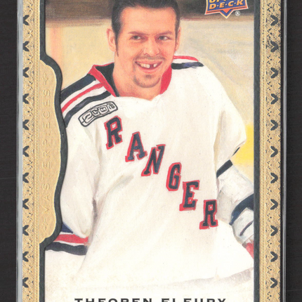 2015 Upper Deck Masterpieces Hockey Theoren Fleury #95 Black Framed Leather /50