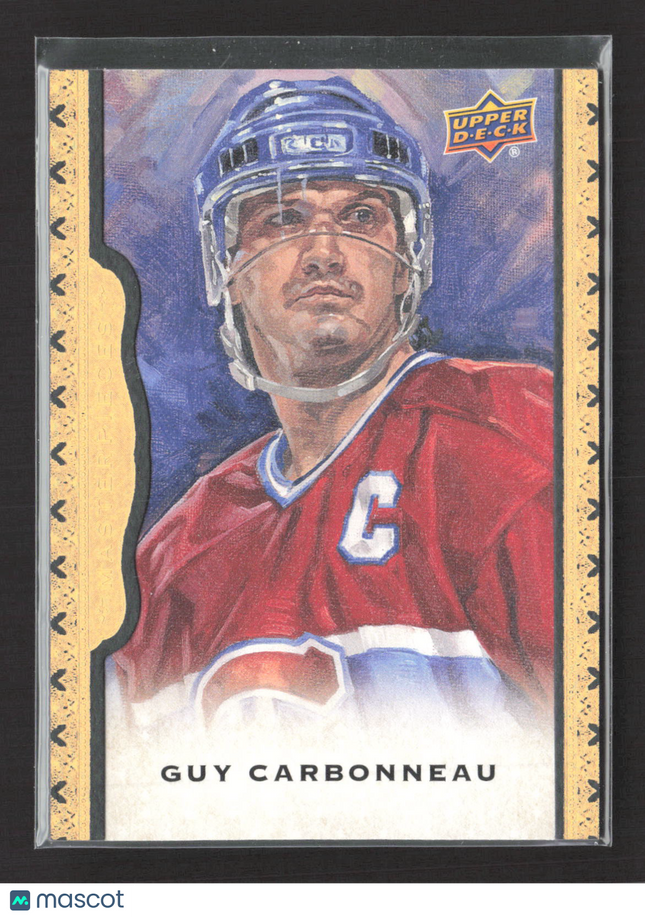 2014 Upper Deck Masterpieces Guy Carbonneau #101 Black Framed Leather 37/50