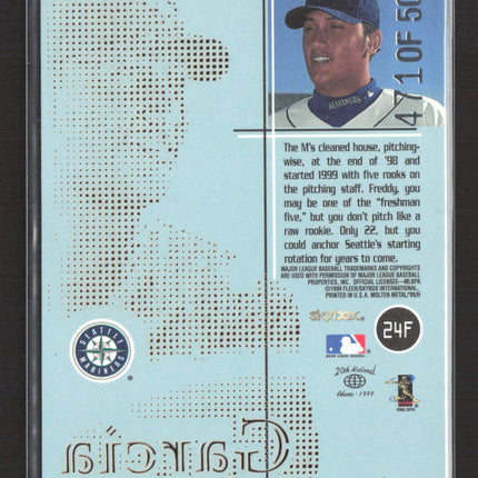 1999 SkyBox Molten Metal Sterling Heavy Metal Fusion Freddy Garcia #24F /500