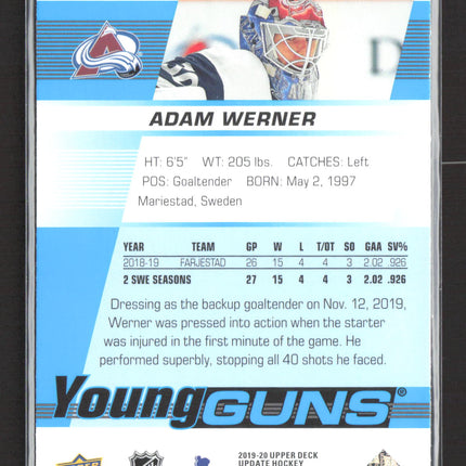 2020 Upper Deck Series 2 Young Guns Adam Werner #522