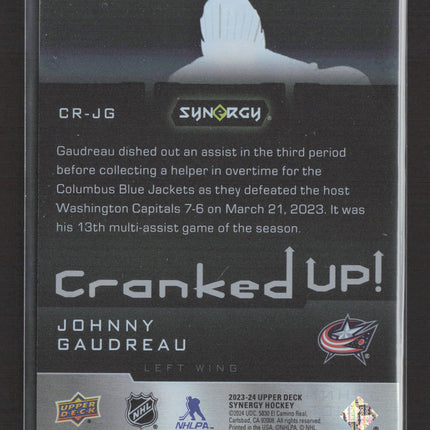 2024 Upper Deck Synergy Cranked Up Johnny Gaudreau #CR-JG 098/399