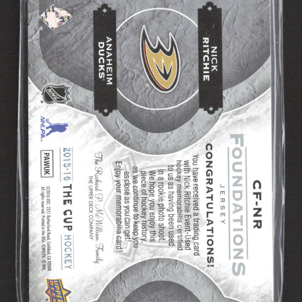 2016 Upper Deck The Cup Foundations Nick Ritchie #CF-NR Jersey