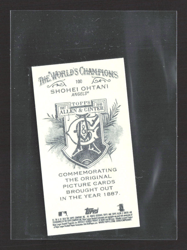 2018 Topps Allen & Ginter Shohei Ohtani #100 RC