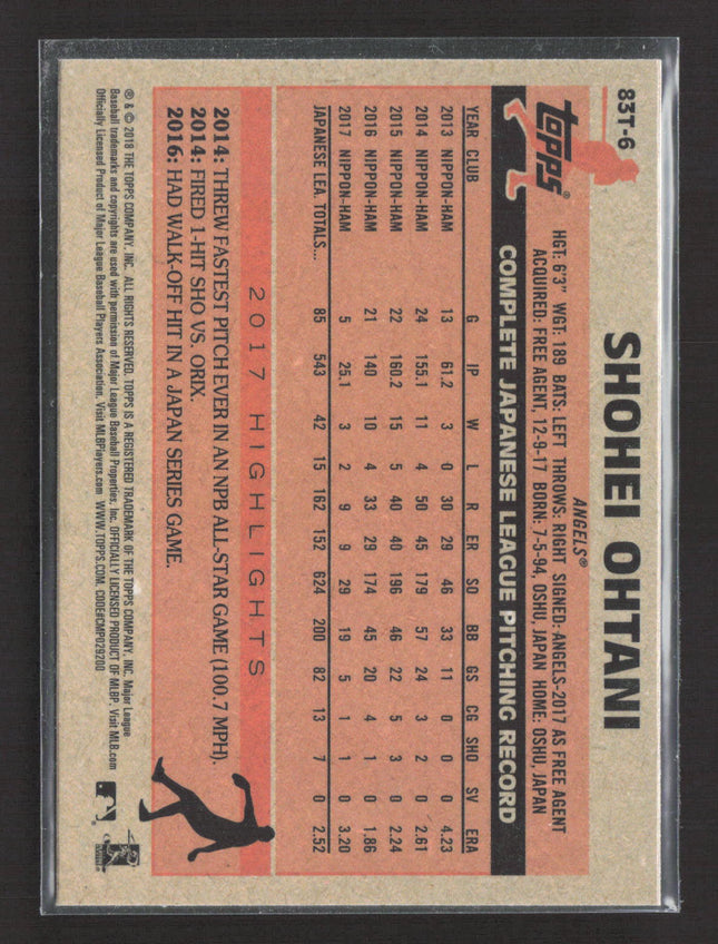 2018 Topps Chrome 35th Anniversary Shohei Ohtani #83T-6 RC