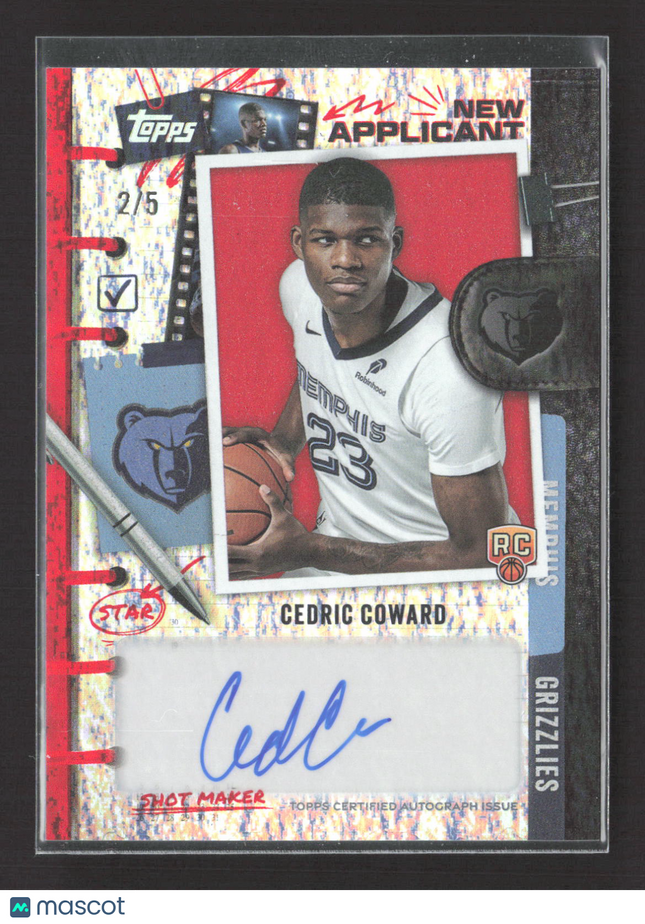 2025 Topps New Applicant Cedric Coward #NA-CC RC 2/5 Red Foil Auto